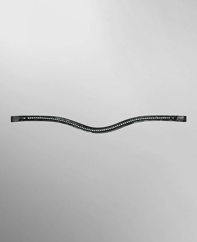 Passier Waved Patent Leather Browband with Strass Crystals
