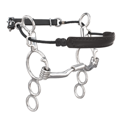 Myler Stainless Steel 3-Ring Combination Bit 6 inch Shank with Sweet Iron Low Port Comfort Snaffle